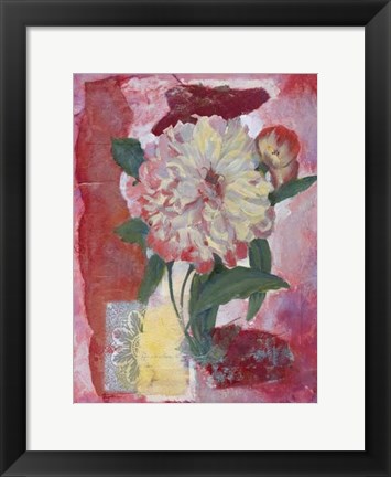 Framed Magenta Flower Collage II Print