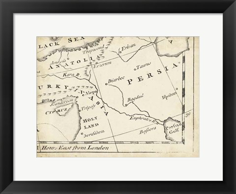 Framed Map of Europe Grid IX Print