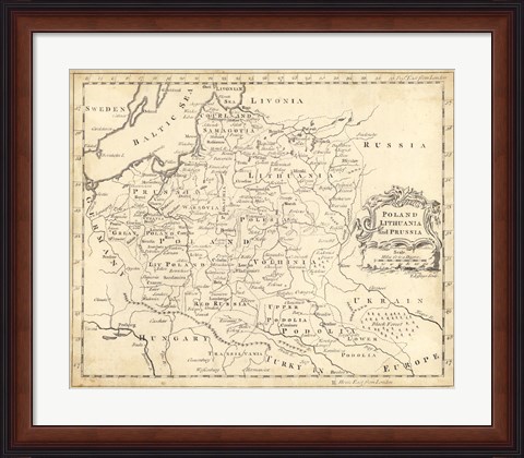 Framed Map of Poland Print