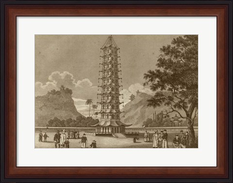 Framed Porcelain Pagoda Print