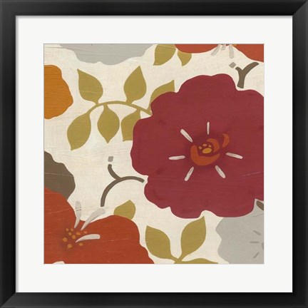 Framed Hibiscus Fresco IV Print