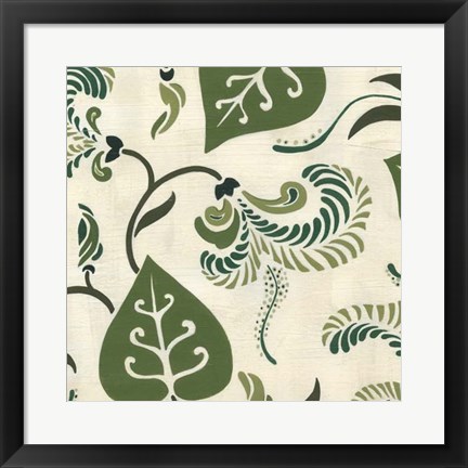 Framed Verdant Fresco I Print