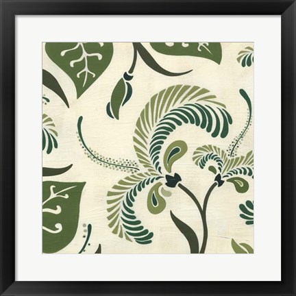 Framed Verdant Fresco III Print