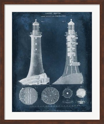 Framed Lighthouse Blueprint Print