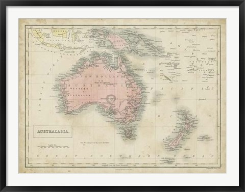 Framed Map of Australia Print