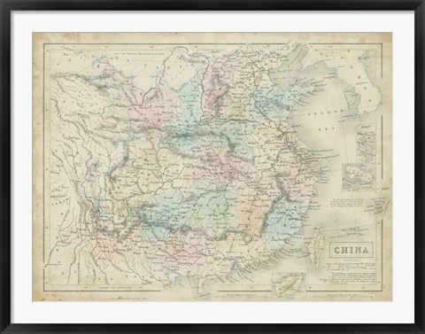 Framed Map of China Print