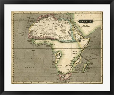 Framed Thomson&#39;s Map of Africa Print