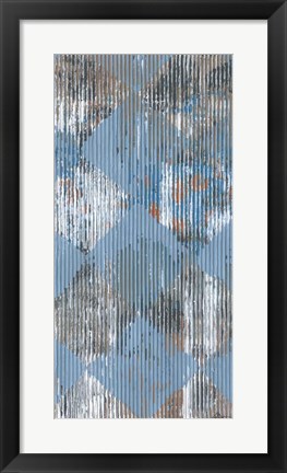 Framed Harlequin Blue I Print