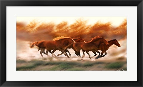 Framed Blazing Herd II Print