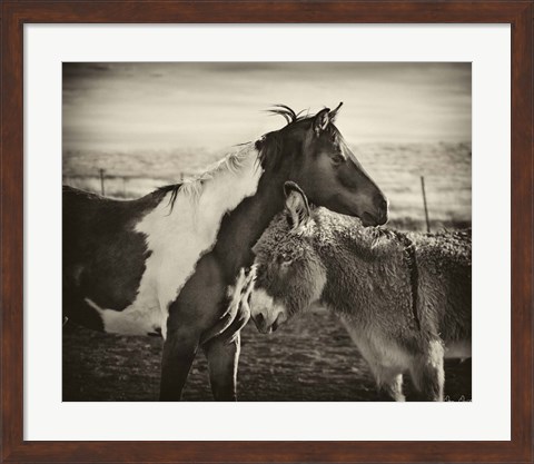 Framed Kissing Horses II Print