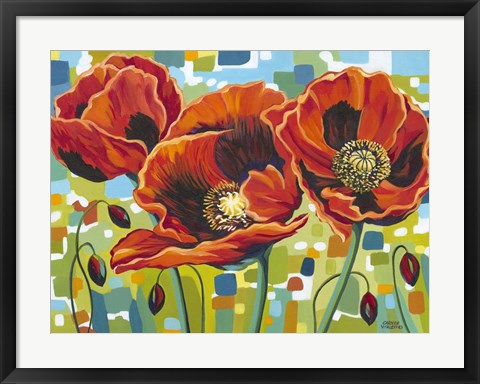 Framed Vivid Poppies III Print