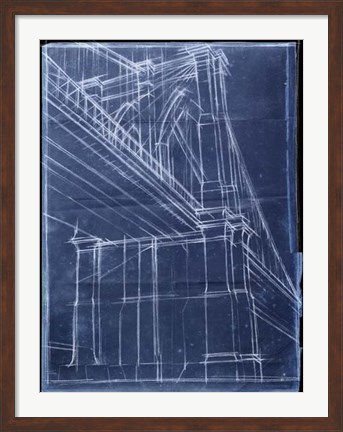 Framed Bridge Blueprint II Print