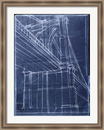 Framed Bridge Blueprint II Print