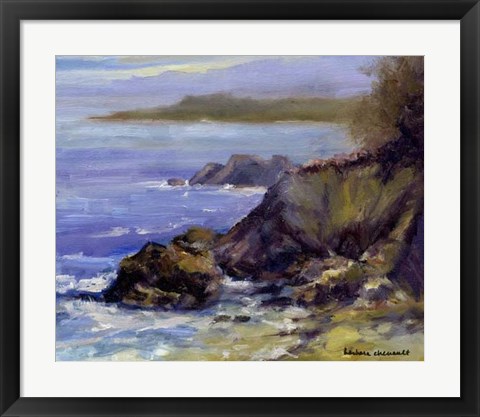 Framed Surf on the Rocks Print