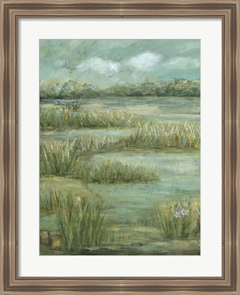 Framed Green Meadows I Print