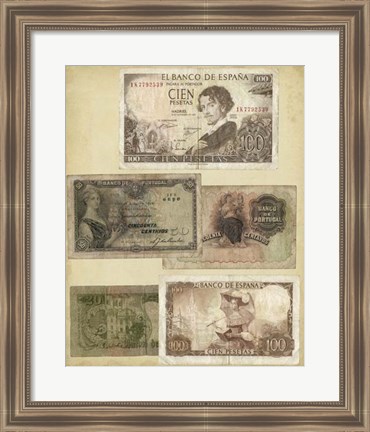 Framed Antique Currency I Print