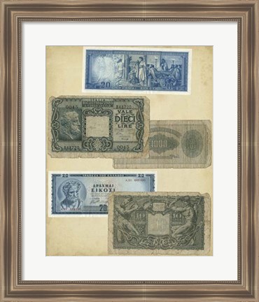 Framed Antique Currency III Print