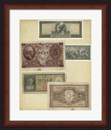 Framed Antique Currency IV Print