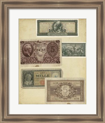 Framed Antique Currency IV Print