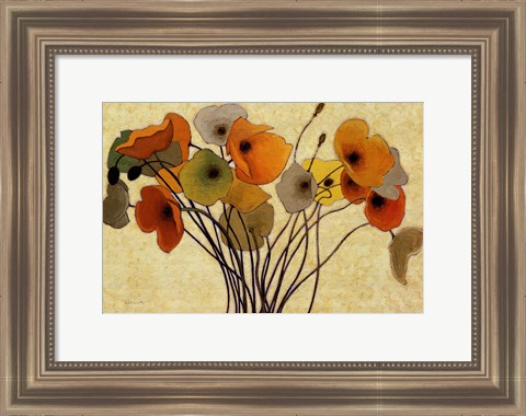 Framed Pumpkin Poppies I Print