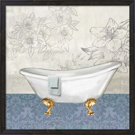 Framed Garden Bath I Print