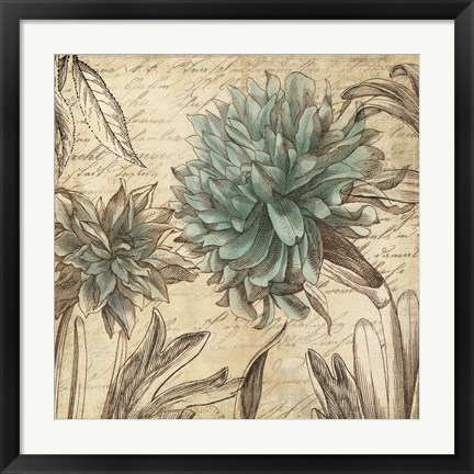 Framed Blue Botanical I Print