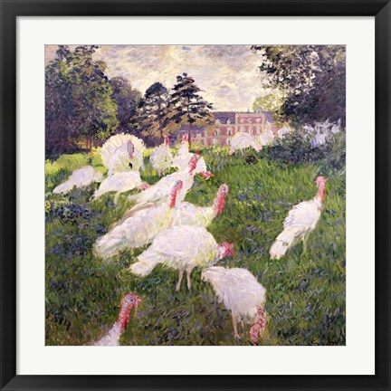 Framed Turkeys at the Chateau de Rottembourg, Montgeron, 1877 Print