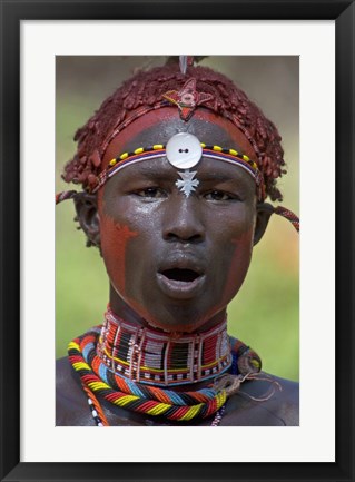 Framed Portrait of a Samburu tribal Print