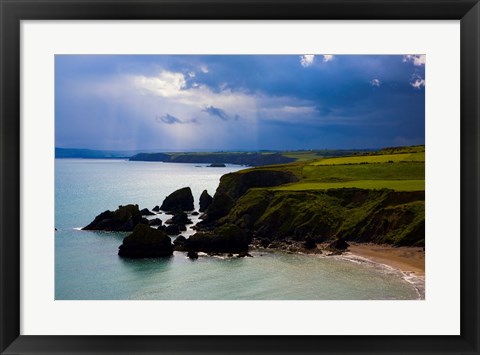 Framed Ballydowane Beach, Copper Coast, County Waterford, Ireland Print