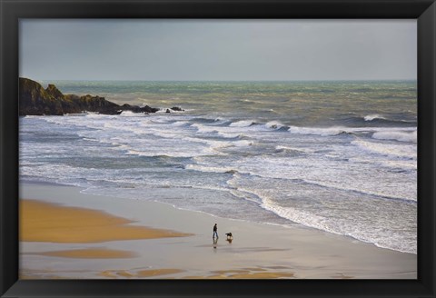 Framed Bunmahon Strand, The Copper Coast, County Waterford, Ireland Print