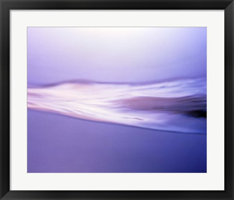 Framed Water streams horizontally across purple background Print