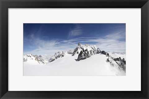 Framed Clouds over a snow covered mountain, Dent du Geant, Aiguille de Rochefort, Helbronner, Val D&#39;Aosta, Italy Print