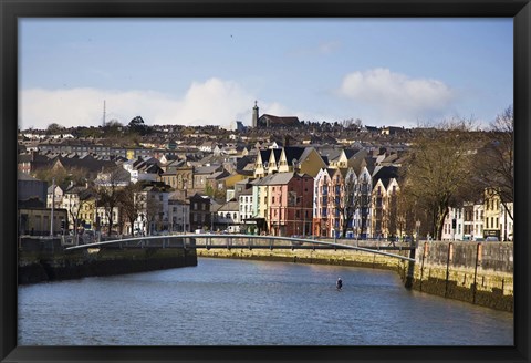 Framed Kneeling Canoe, River Lee, Cork City, Ireland Print