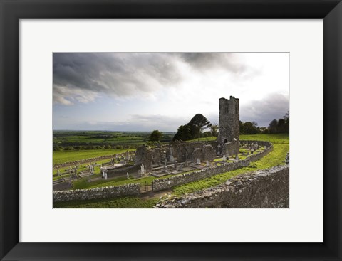 Framed Remains of the Church on St Patrick&#39;s Hill, Slane, Co Meath, Ireland Print