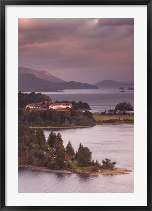 Framed Hotel at the lakeside, Llao Llao Hotel, Lake Nahuel Huapi, San Carlos de Bariloche, Rio Negro Province, Patagonia, Argentina Print