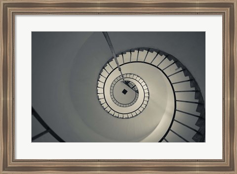 Framed Spiral staircase in a lighthouse, Cabo Santa Maria Lighthouse, La Paloma, Rocha Department, Uruguay Print