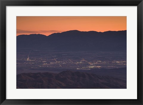 Framed Coachella Valley and Palm Springs from Key&#39;s View, Joshua Tree National Park, California, USA Print