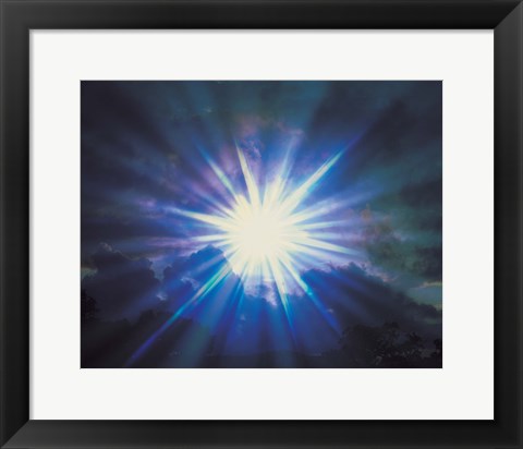 Framed Sun Shinning Through Cloud in Sky, Lens Flare Print