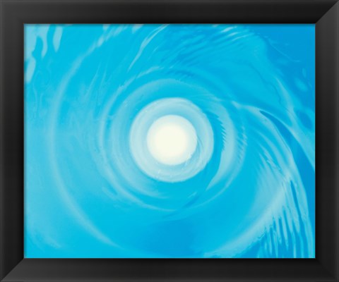 Framed Swirling Water in Blue, Full Frame Print