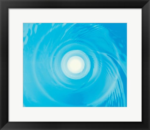 Framed Swirling Water in Blue, Full Frame Print