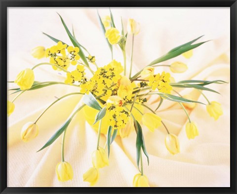 Framed Arranged yellow flowers Print