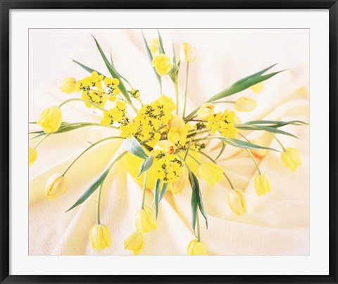 Framed Arranged yellow flowers Print