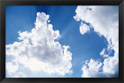 Framed Bright White Clouds in the Sky Print