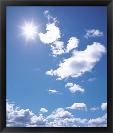 Framed Clouds in Blue Sky, Lens Flare Print