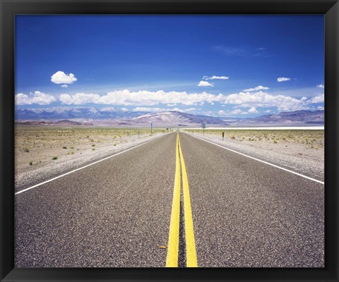 Framed Highway 6 passing through a desert, Esmeralda County, Nevada, USA Print