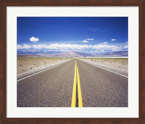 Framed Highway 6 passing through a desert, Esmeralda County, Nevada, USA Print