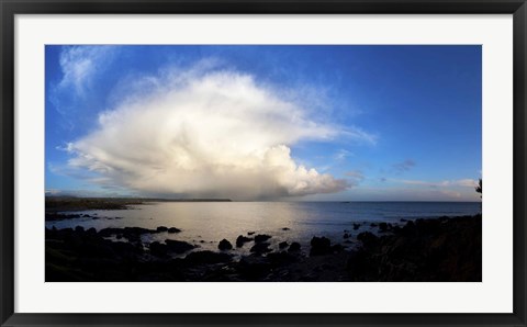 Framed Cumulus clouds over the sea, Gold Coast, Dungarvan, County Waterford, Republic Of Ireland Print