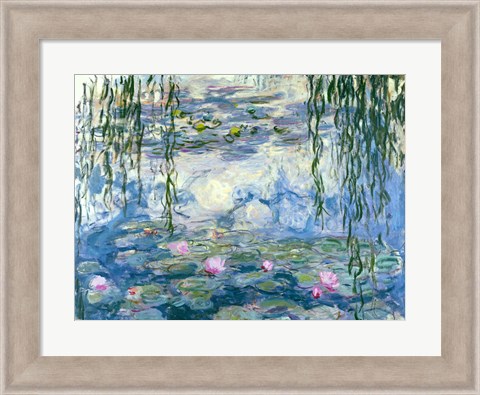 Framed Waterlilies, 1916-19 Print