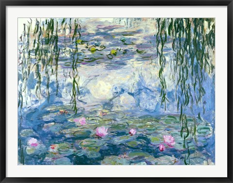 Framed Waterlilies, 1916-19 Print