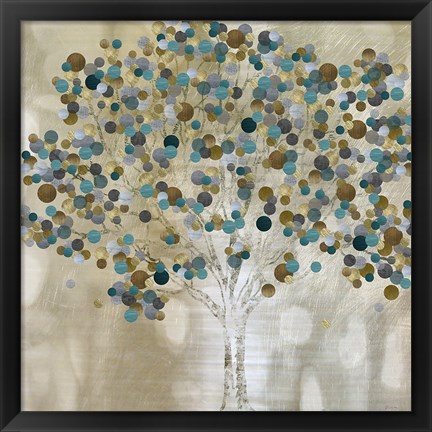 Framed Teal Tree Print